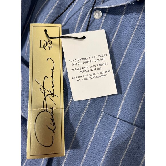 DG2 by Diane Gilman Shirt XS/Small Striped Short Sleeve Blue White Coastal NEW - Picture 6 of 9